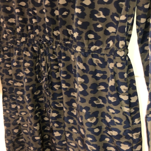 Army green, leopard print, shirt dress - Picture 3 of 6